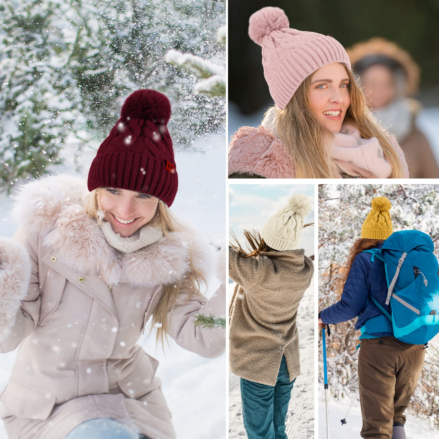 Fleece Knitted Winter Hat - Image 41