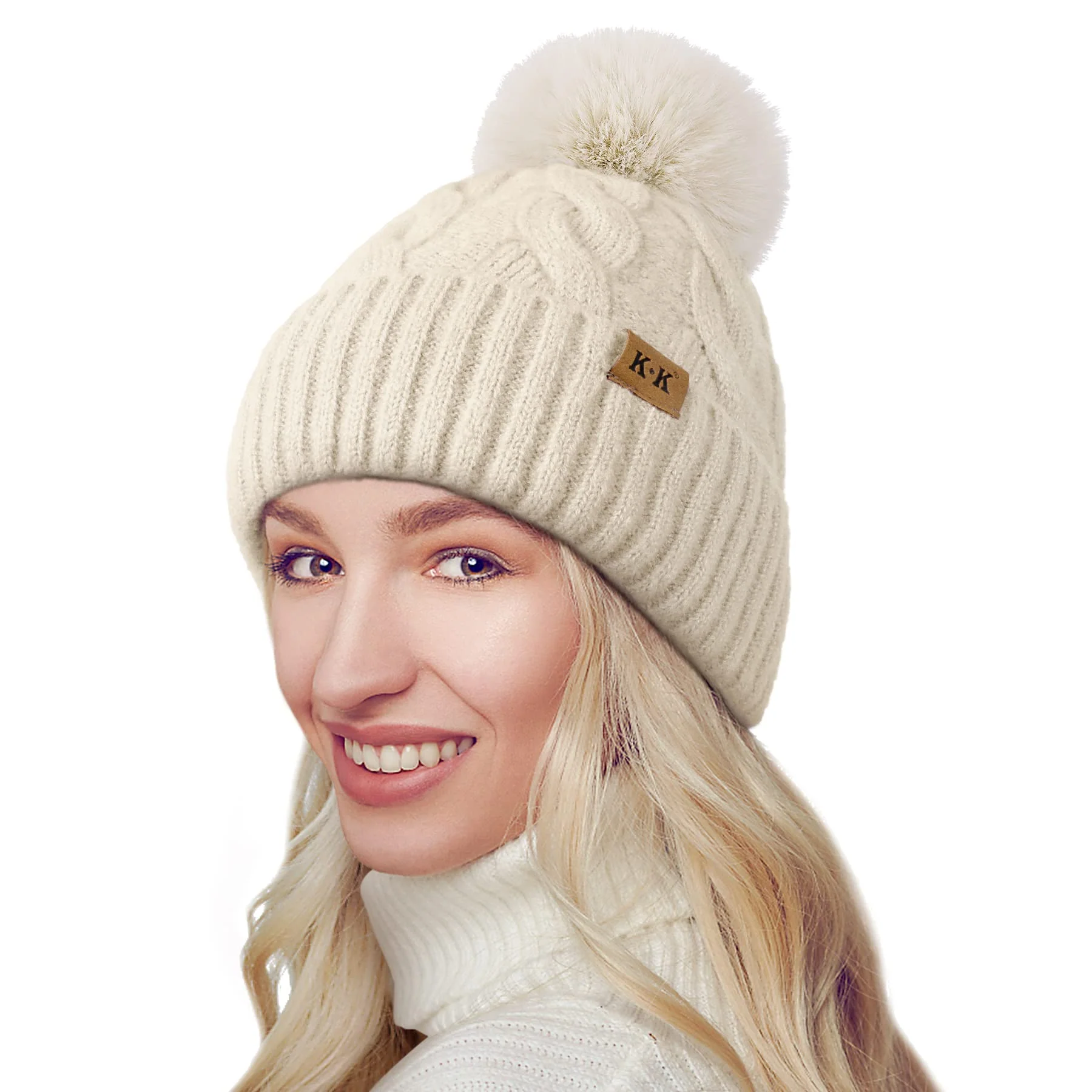 Fleece Knitted Winter Hat - Image 8