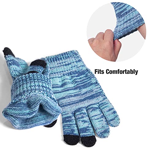 Fleece Lined Cable Knit Beanie Hat Scarf Glove Set - Image 10