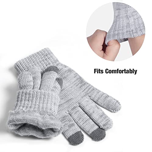 Fleece Lined Cable Knit Beanie Hat Scarf Glove Set - Image 22