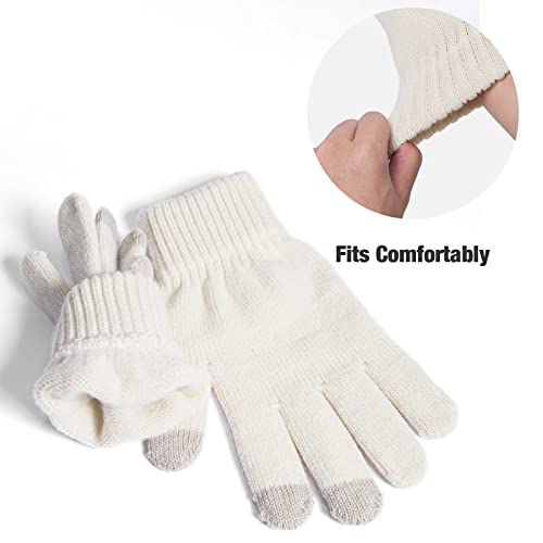 Fleece Lined Cable Knit Beanie Hat Scarf Glove Set - Image 28