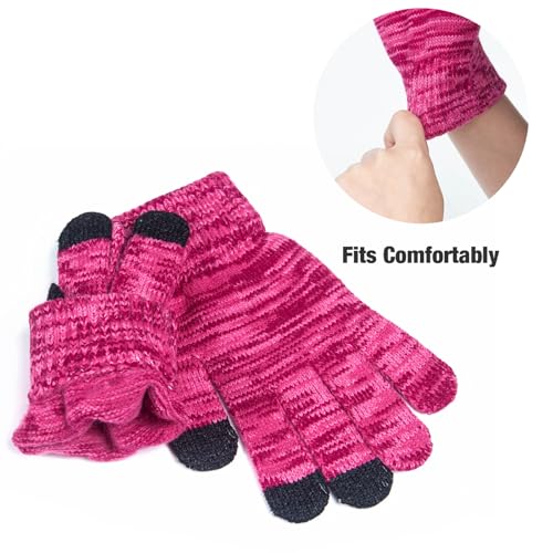 Fleece Lined Cable Knit Beanie Hat Scarf Glove Set - Image 37