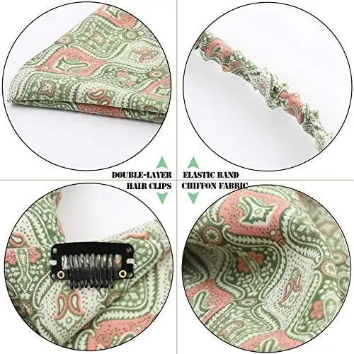 Floral Elastic Hair Kerchief Scarf - Gift Set of 3 - Image 10