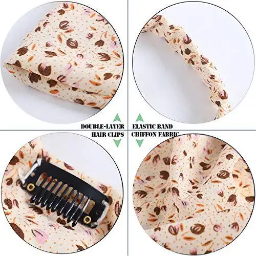 Floral Elastic Hair Kerchief Scarf - Gift Set of 3 - Image 24