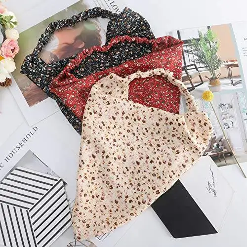 Floral Elastic Hair Kerchief Scarf - Gift Set of 3 - Image 25