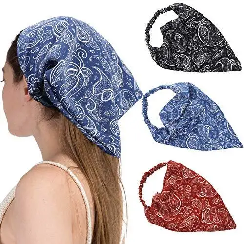 Floral Elastic Hair Kerchief Scarf - Gift Set of 3 - Image 27