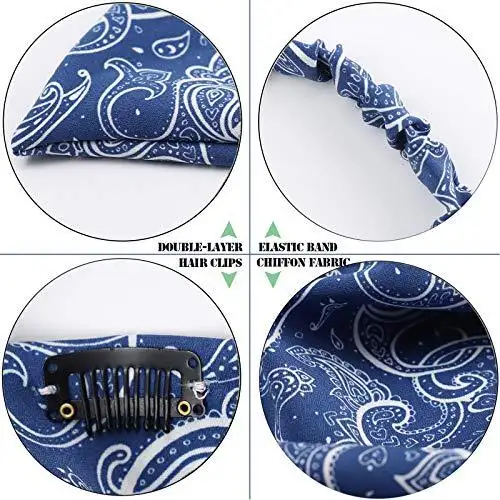 Floral Elastic Hair Kerchief Scarf - Gift Set of 3 - Image 29