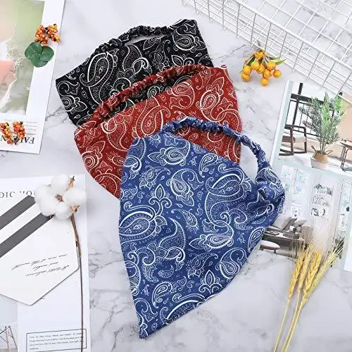 Floral Elastic Hair Kerchief Scarf - Gift Set of 3 - Image 30