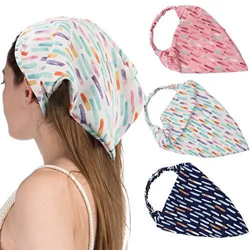 Floral Elastic Hair Kerchief Scarf - Gift Set of 3 - Image 32