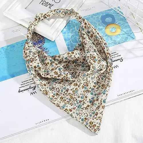 Floral Elastic Hair Kerchief Scarf - Gift Set of 3 - Image 40