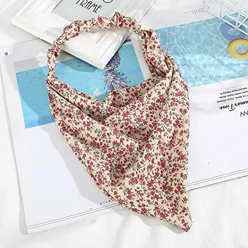 Floral Elastic Hair Kerchief Scarf - Gift Set of 3 - Image 41