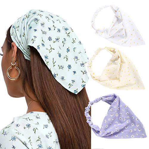 Floral Elastic Hair Kerchief Scarf - Gift Set of 3 - Image 43