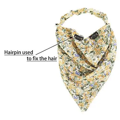 Floral Elastic Hair Kerchief Scarf - Gift Set of 3 - Image 6