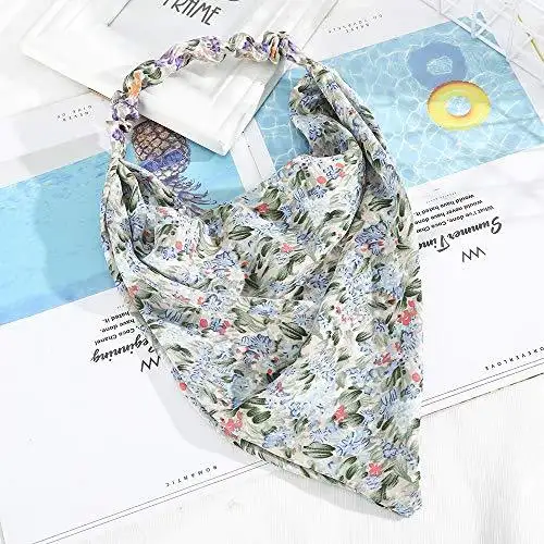 Floral Elastic Hair Kerchief Scarf - Gift Set of 3 - Image 7