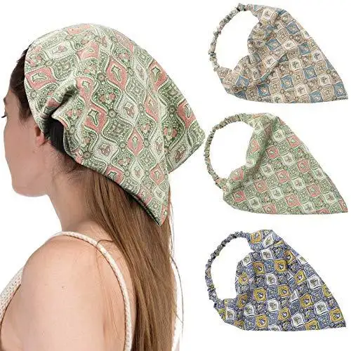 Floral Elastic Hair Kerchief Scarf - Gift Set of 3 - Image 8