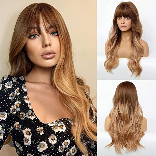 Full Bang Ombre Two Tone Wig with Waves - Image 7