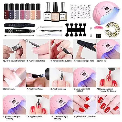Gel Nail Polish Set Starter Kit with Light - Image 8