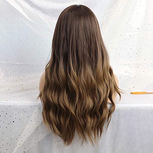 Golden Brown Wavy wig with Middle Part - Image 5
