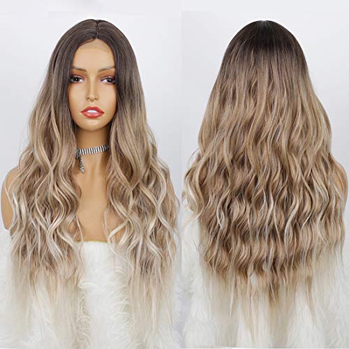 Gradient Brown Gray Ombre Synthetic Heat Friendly Wig - Image 2