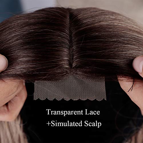 Gradient Brown Gray Ombre Synthetic Heat Friendly Wig - Image 3
