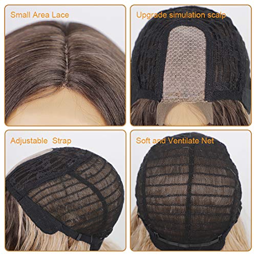 Gradient Brown Gray Ombre Synthetic Heat Friendly Wig - Image 4