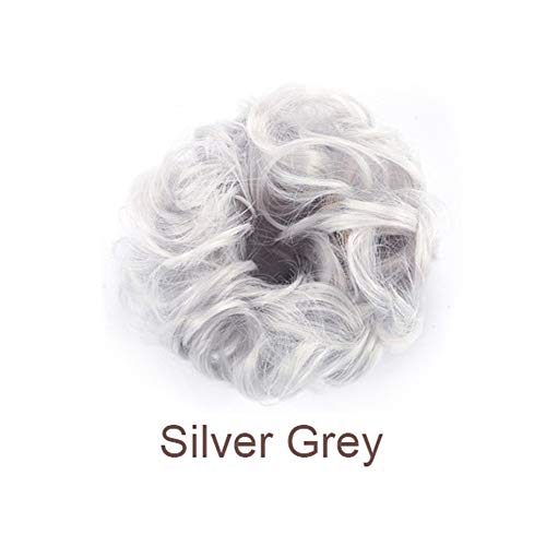 Grey Messy Hair Bun Hairpiece - Image 2
