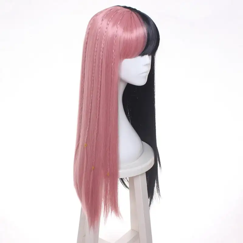 Half Black and Pink Cosplay Costume Wig - Image 3