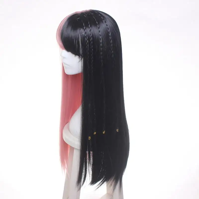 Half Black and Pink Cosplay Costume Wig - Image 4