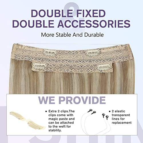 Halo Fish Wire Hair Extensions Human Hair - Image 20