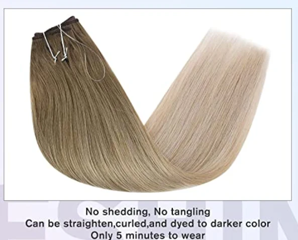 Halo Fish Wire Hair Extensions Human Hair - Image 23