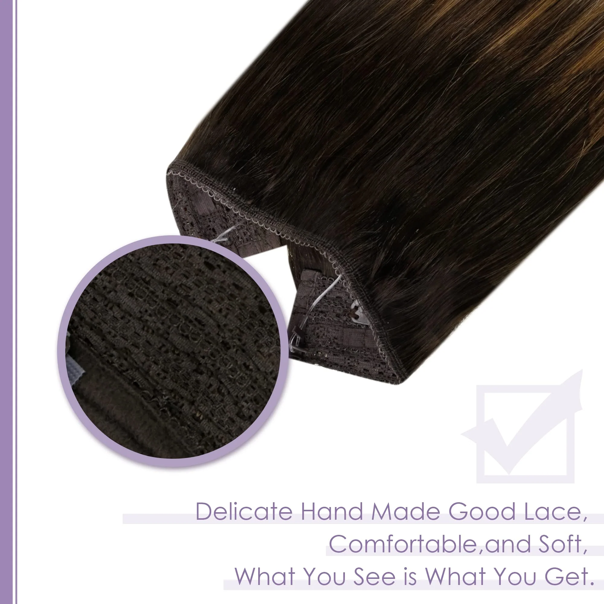 Halo Wire Hair Extensions Human Hair - Image 100