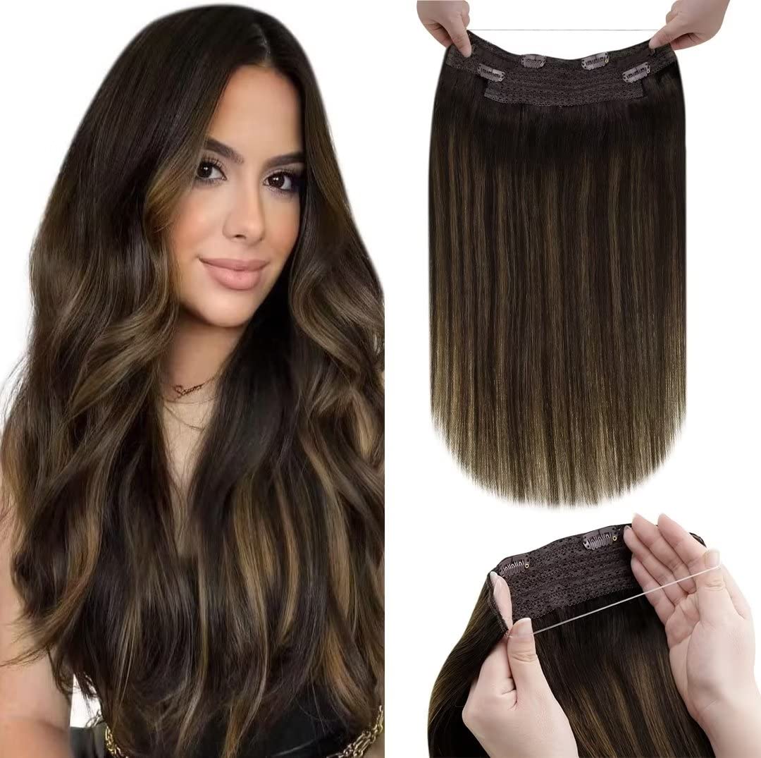 Halo Wire Hair Extensions Human Hair - Image 101