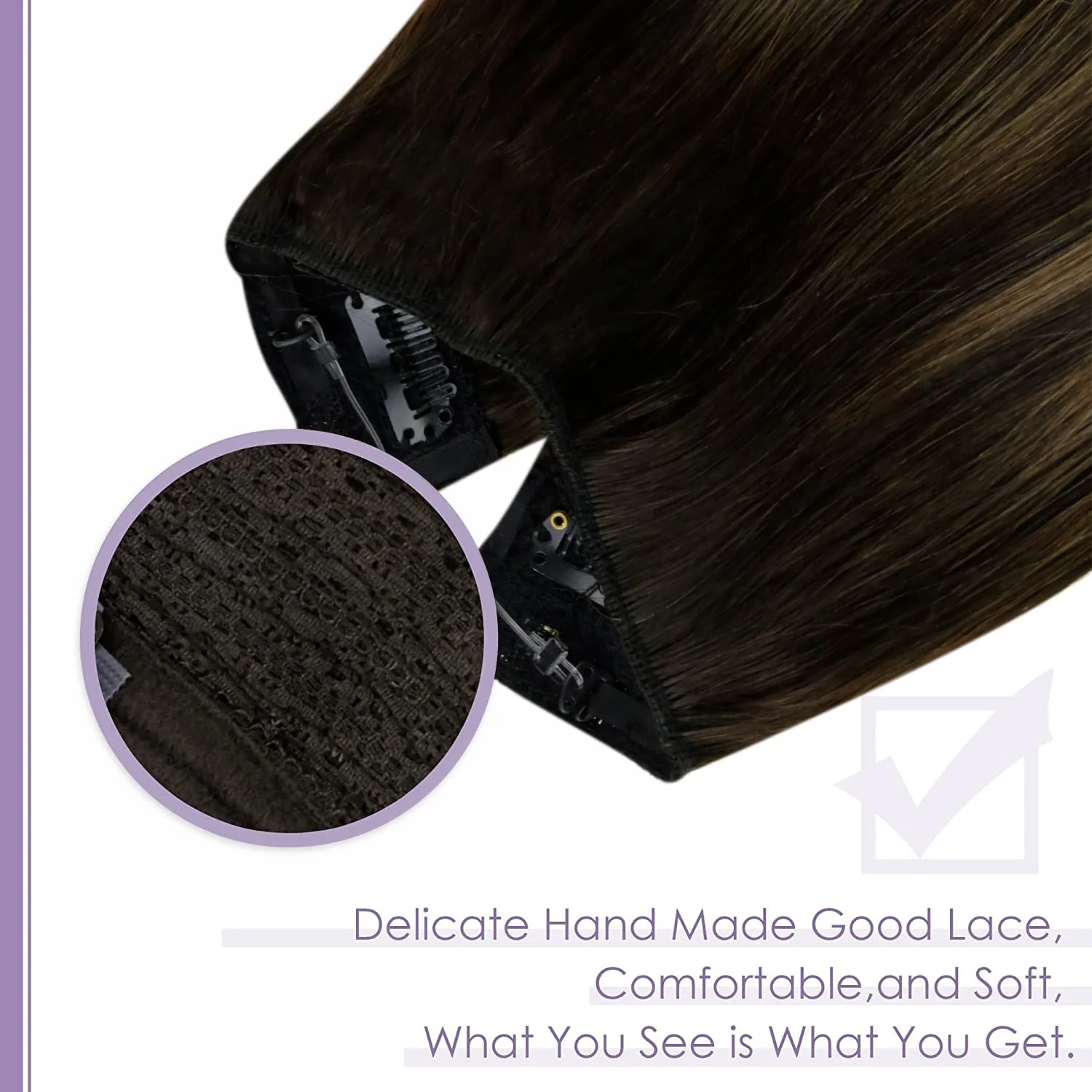 Halo Wire Hair Extensions Human Hair - Image 106