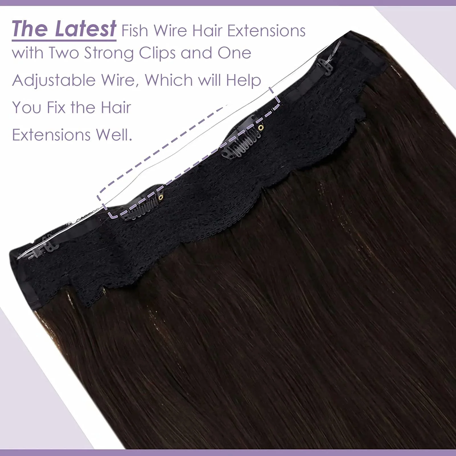 Halo Wire Hair Extensions Human Hair - Image 110