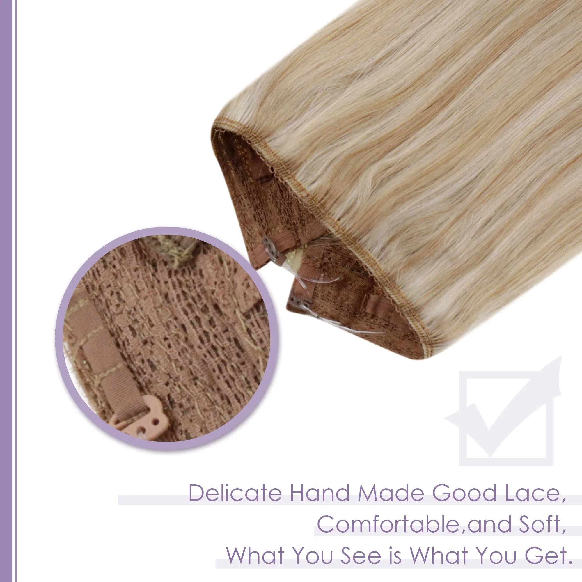 Halo Wire Hair Extensions Human Hair - Image 12