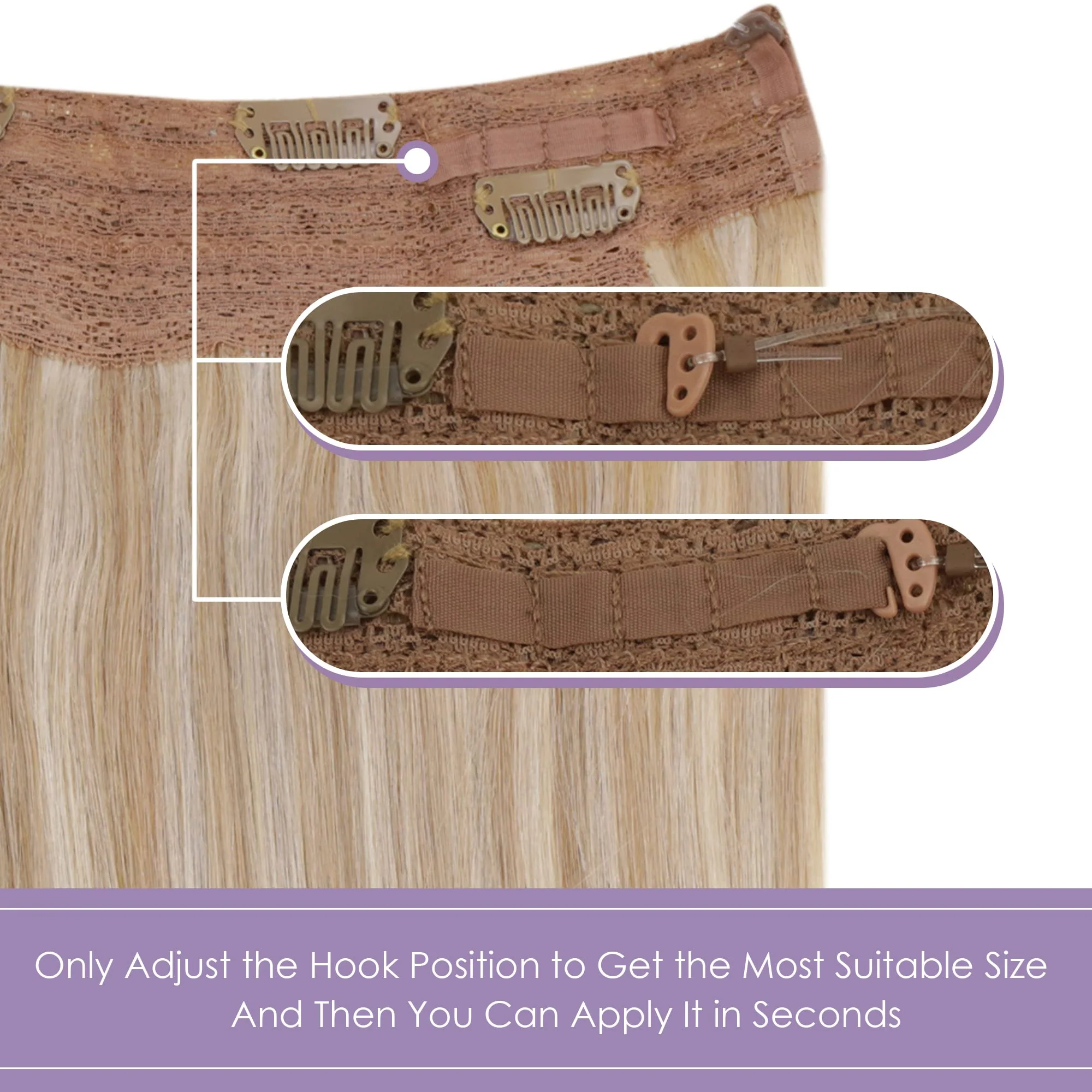 Halo Wire Hair Extensions Human Hair - Image 13