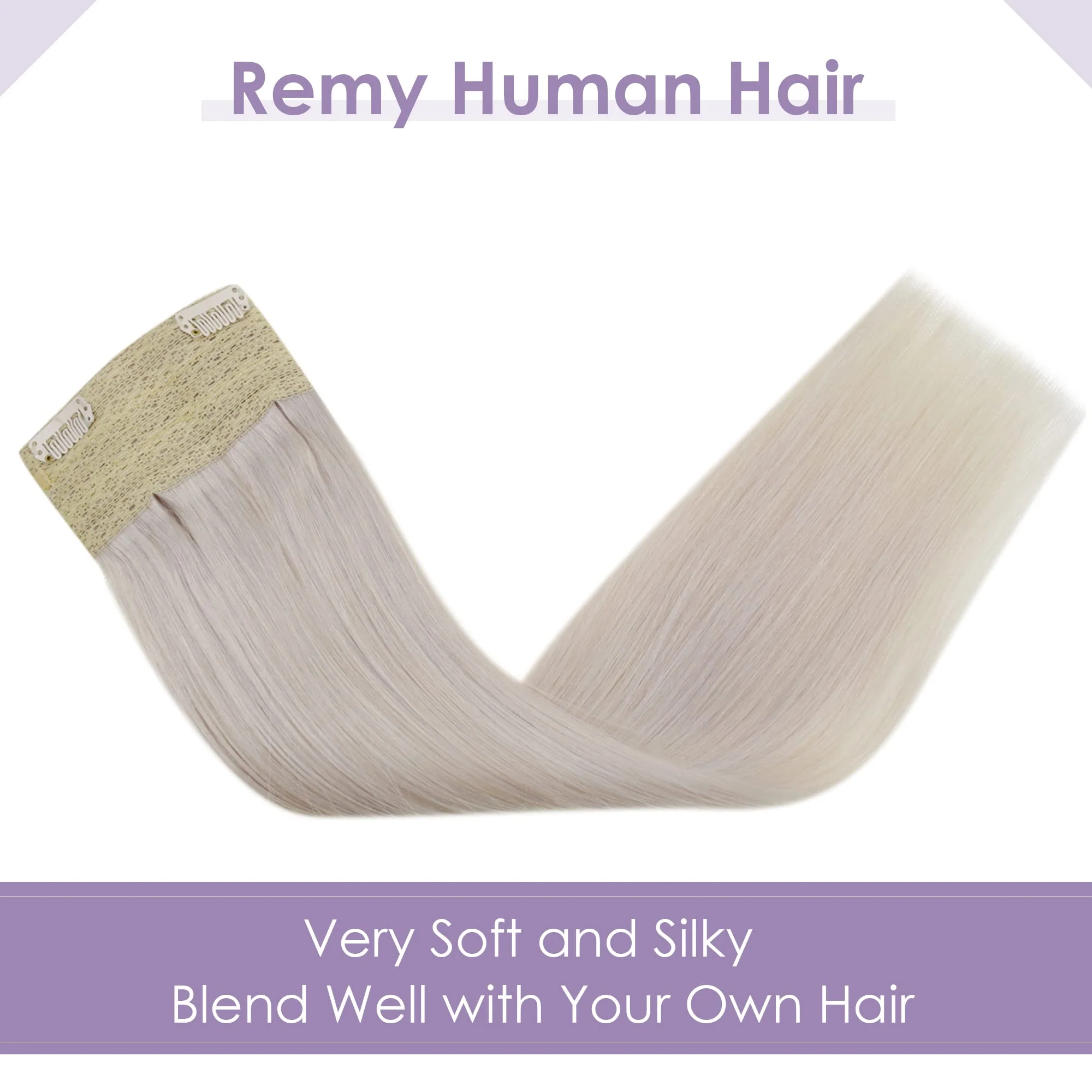 Halo Wire Hair Extensions Human Hair - Image 23