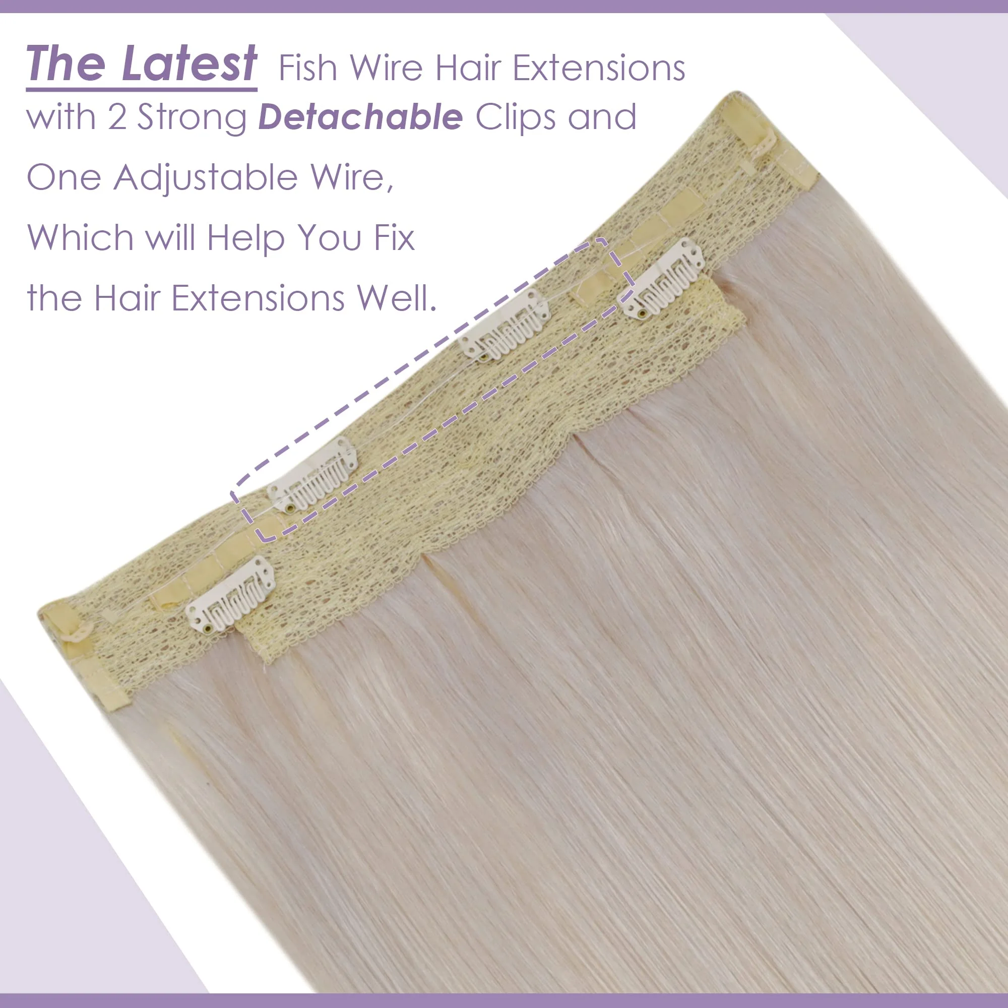 Halo Wire Hair Extensions Human Hair - Image 24
