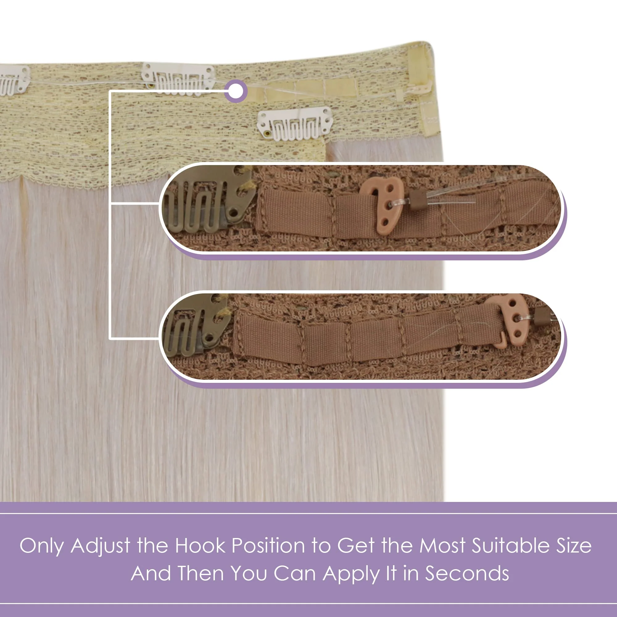 Halo Wire Hair Extensions Human Hair - Image 27