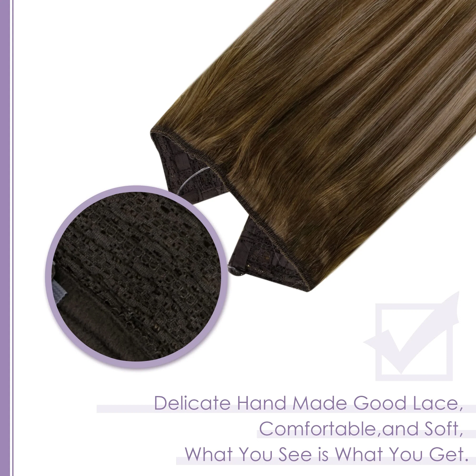 Halo Wire Hair Extensions Human Hair - Image 49