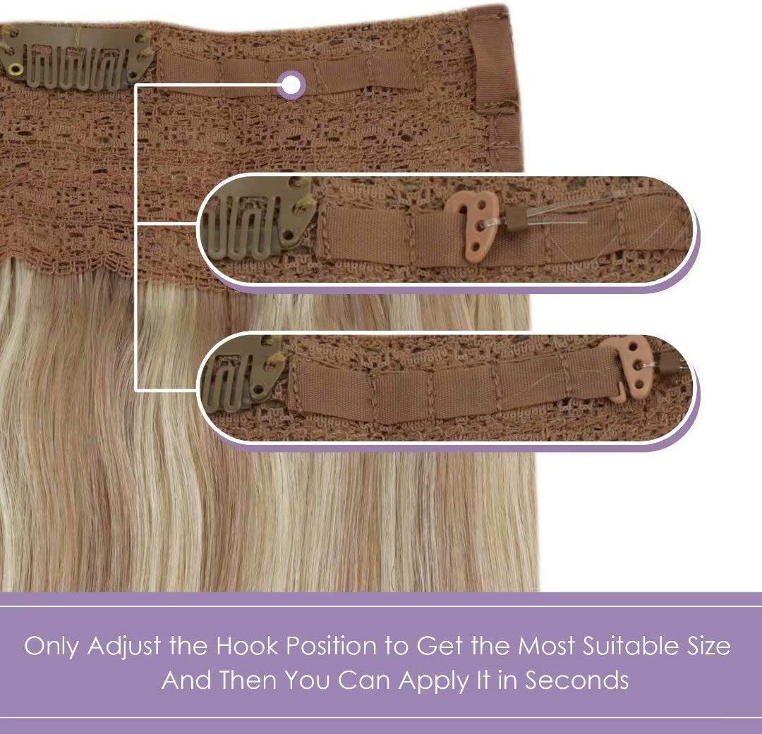 Halo Wire Hair Extensions Human Hair - Image 50