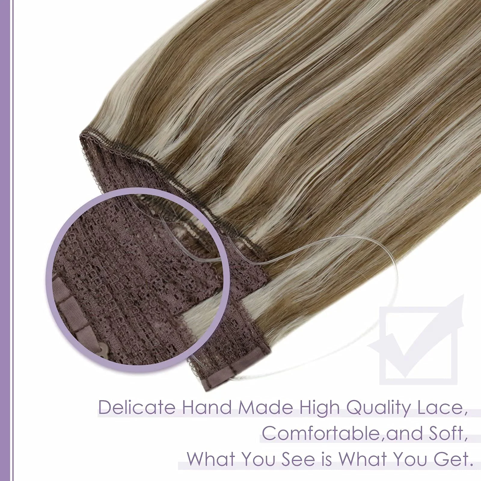 Halo Wire Hair Extensions Human Hair - Image 57
