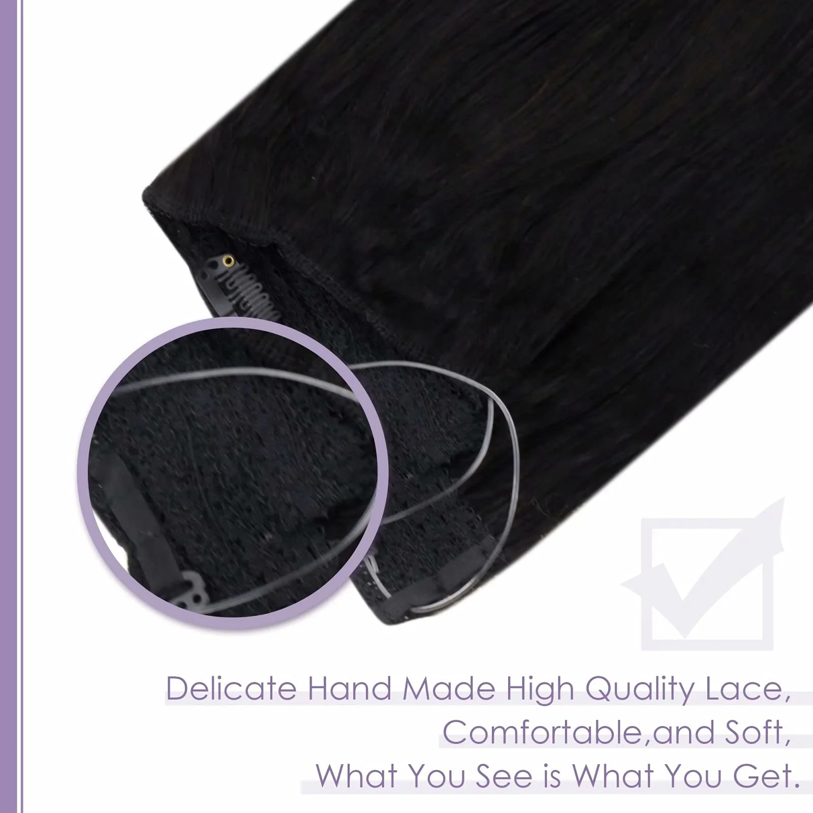 Halo Wire Hair Extensions Human Hair - Image 77