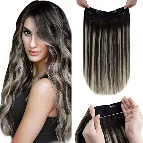 Halo Wire Hair Extensions Human Hair - Image 79