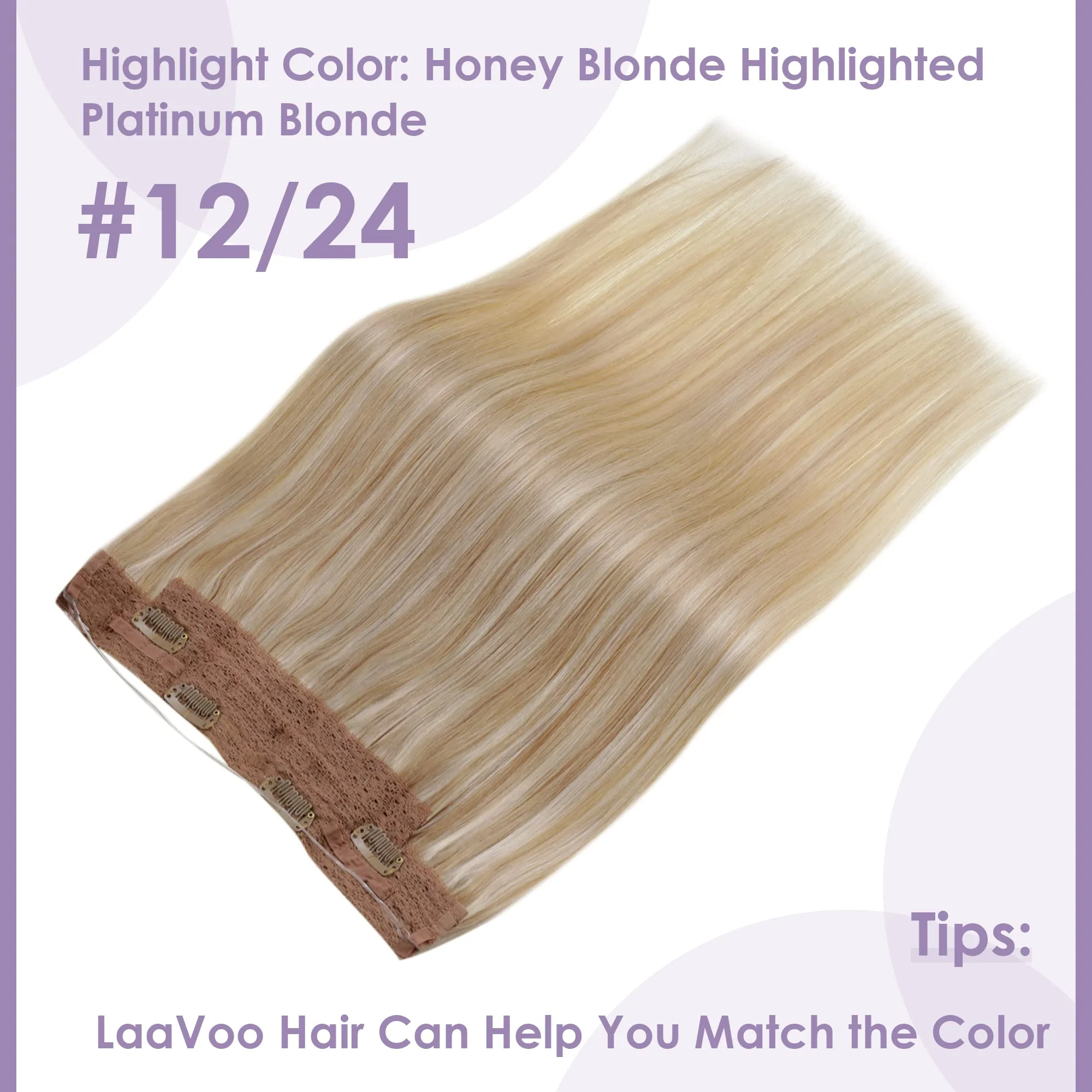 Halo Wire Hair Extensions Human Hair - Image 8