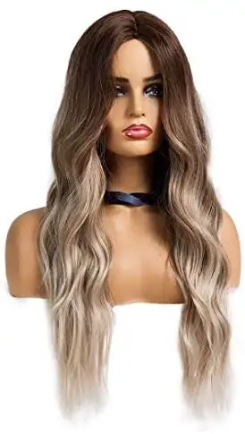 Harlow Long Wavy Brown Ombre Grey Heat Friendly Wig - Image 3