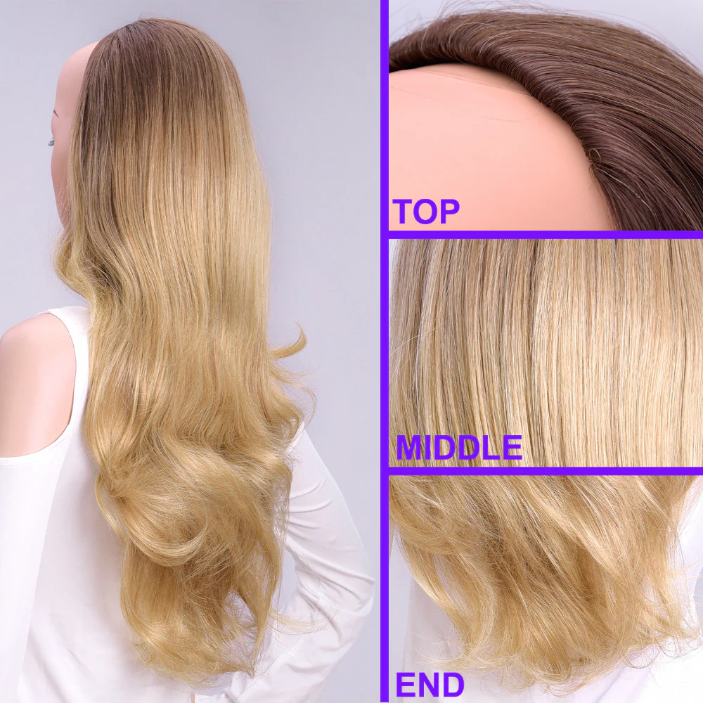 Heat Friendly Fibre Wavy 3/4 Ladies Half Wig - Image 3