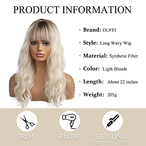 Heat Resistant Long Wavy Light Blonde Wig - Image 4
