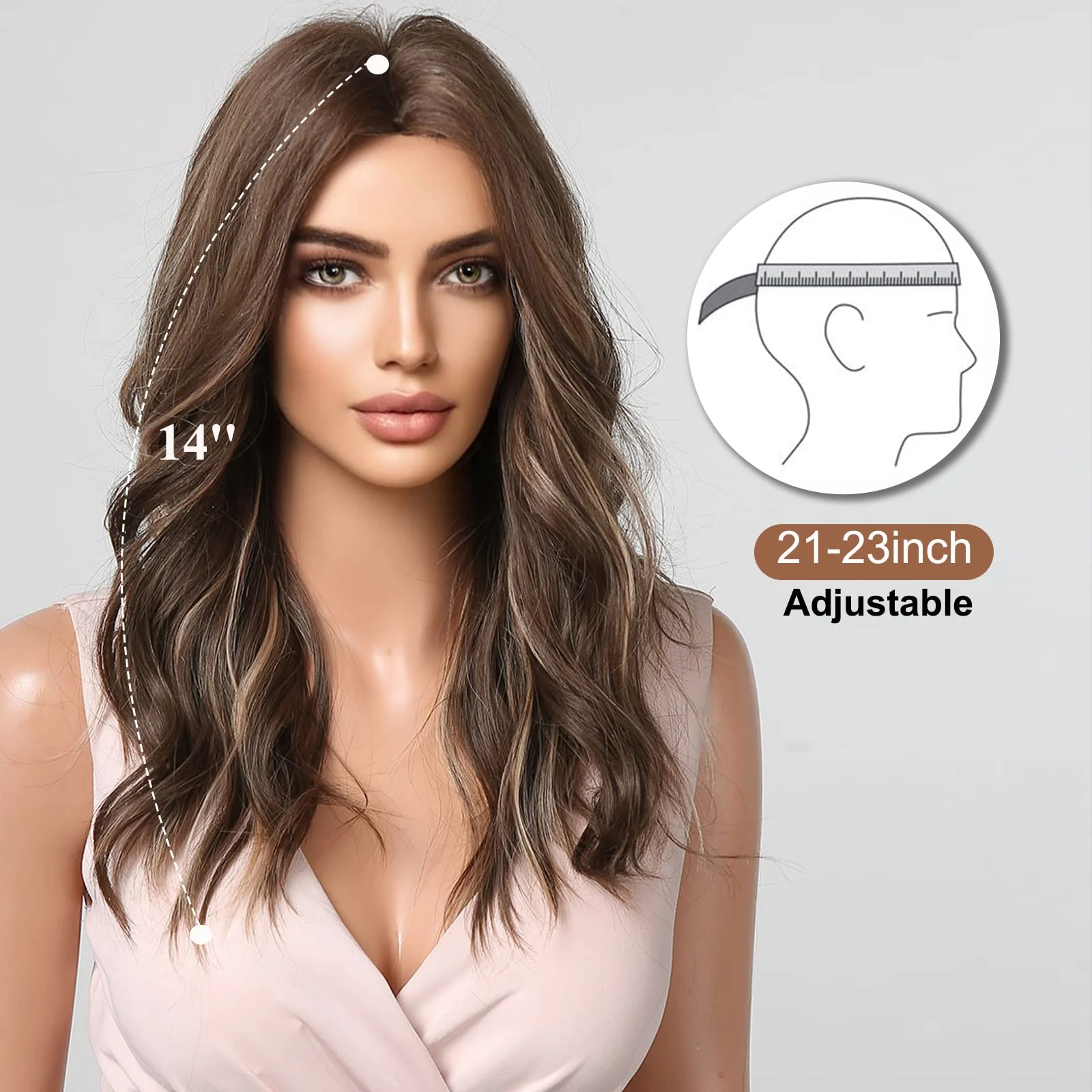 Heat Resistant Wavy Coffee Brown Wig - Image 2
