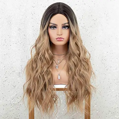 Heidi Ash Blonde Balayage Wig with Dark Roots - Image 2